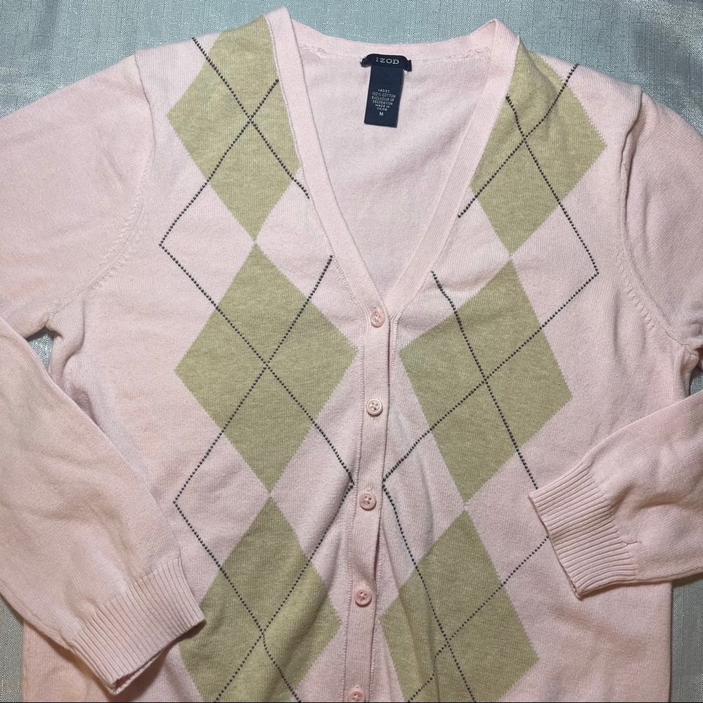 ISO’s argyle cardigan sweater sz M - Picture 3 of 5